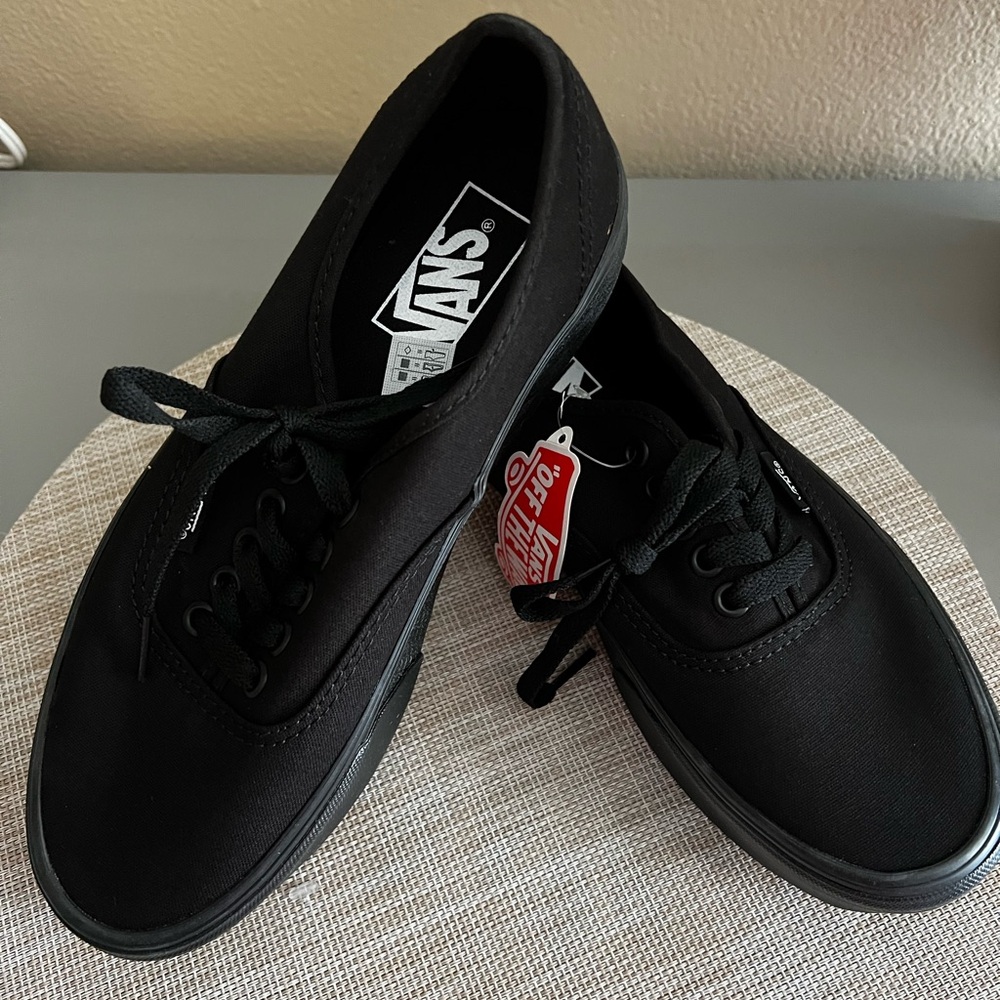 Vans Black Stackform Platform Canvas Sneakers Siz… - image 1